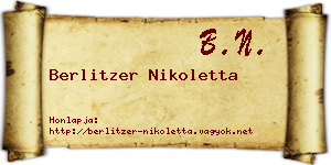 Berlitzer Nikoletta névjegykártya